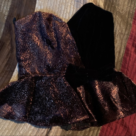 Vintage black velvet strapless top - Picture 3 of 9